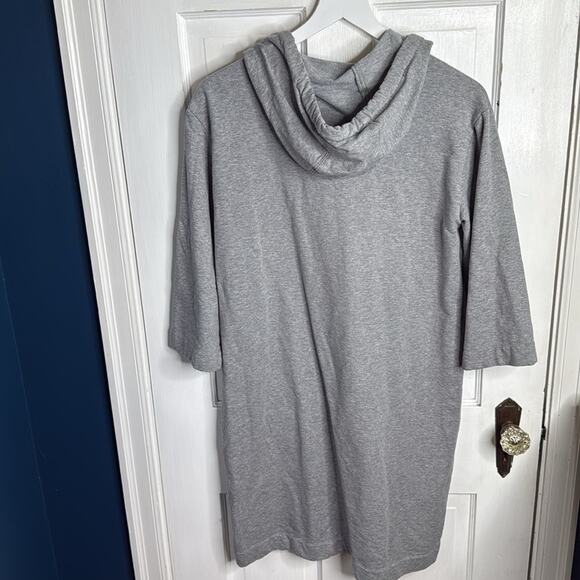 Garnet Hill Lazy Day Hooded 3/4 Sleeve Dress in Gray W1819 Sz M - Picture 11 of 12